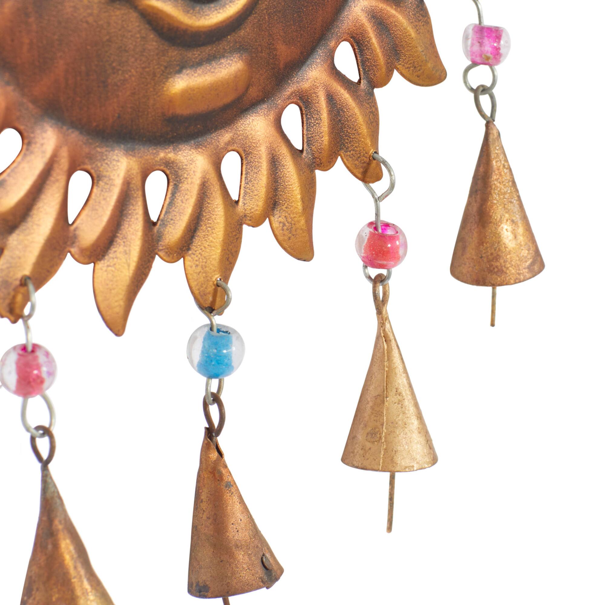 19" Brown Metal Eclectic Sun Wind Chime